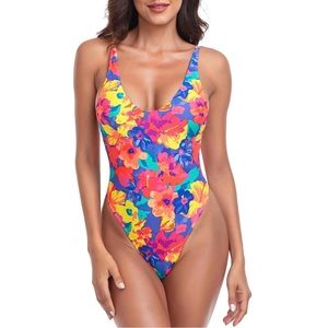 NWT Relleciga one piece floral thong size small swimsuit